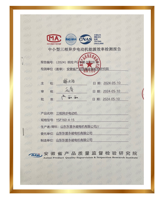 Dongpu Level 3 Energy Efficiency Testing Report+Energy Efficiency Label